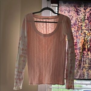 Free People Tie-Dye Long Sleeve Top